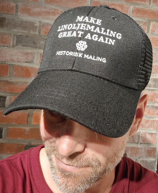 Hovedbilde Caps-make linoljemaling great again svart